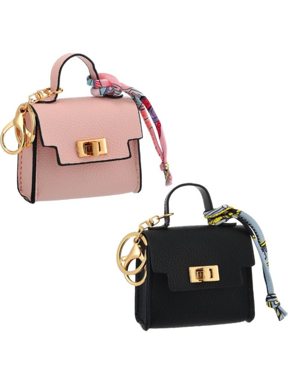 Mini Backpack Keychain Set - 2 Pcs PU Coin Purses for Women, Stylish & Cute